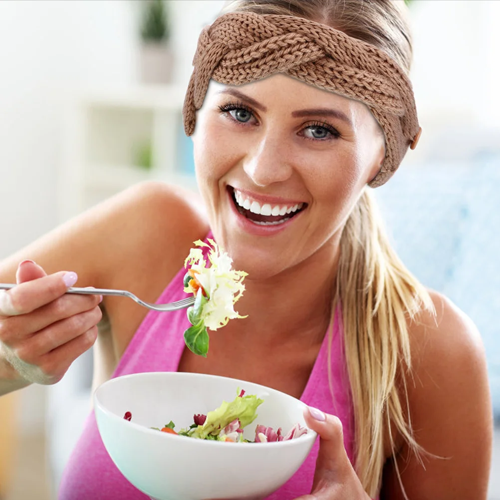 4 قطعة محبوك الأذن دفئا عقال الشتاء أشرطة رأس للنساء الدافئة مريحة رباط شعر مع أزرار جانبية يندبروف أنيق