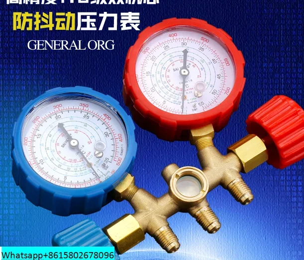 R134a refrigerant automotive air conditioning meter r410 snow pressure dual gauge air conditioning fluorine adding tool set