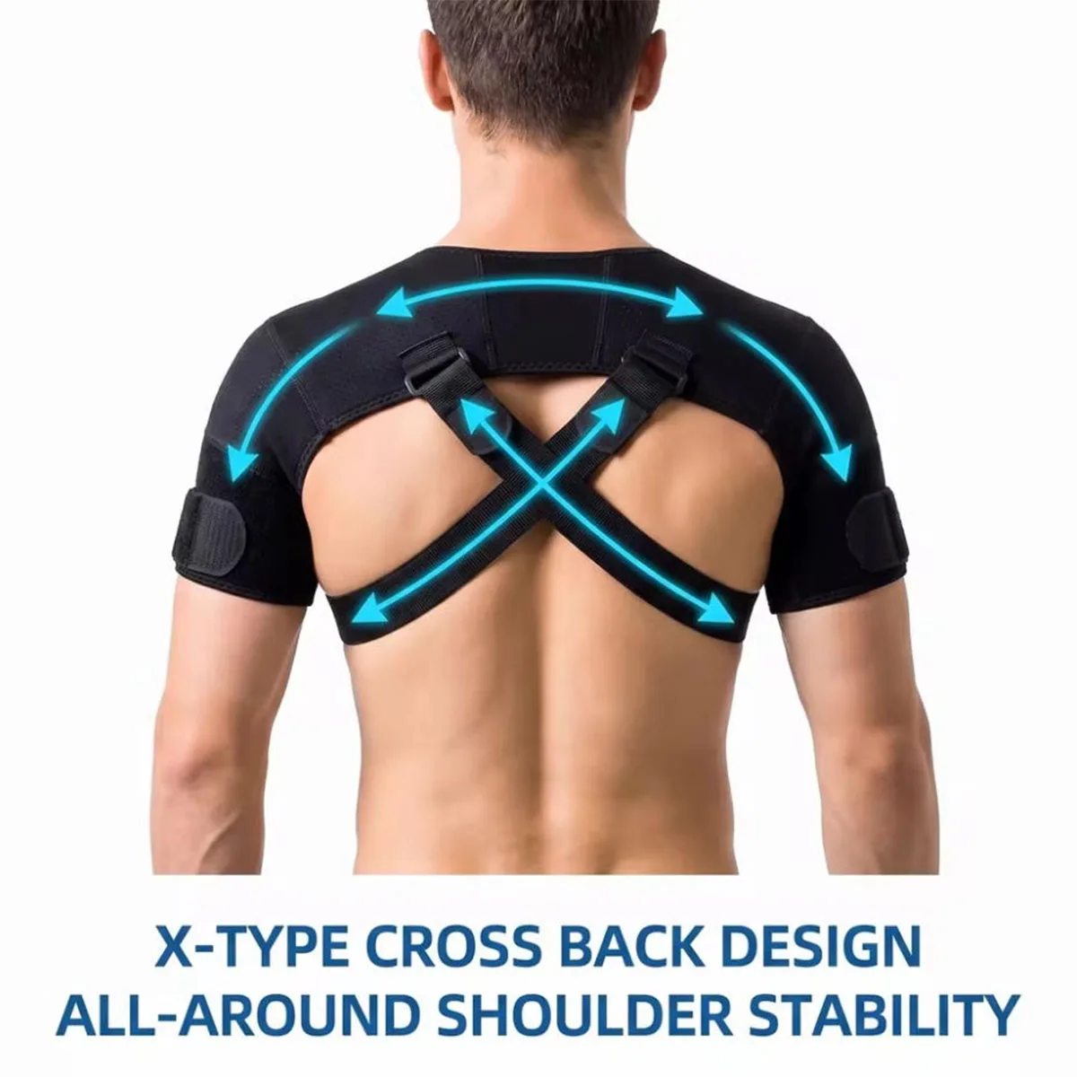 Double Shoulder Support Strap Cross Back Belt Two-way Adjustable Compression Breathable Sports Protective Brace