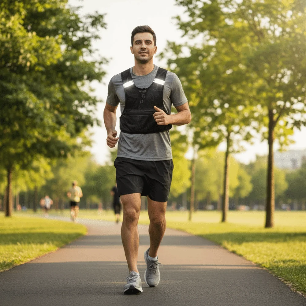 

High Visibility Reflective Vest Bag Security Lightweight Safety Reflective Vest Fluorescent Color Mesh Night Running Bag