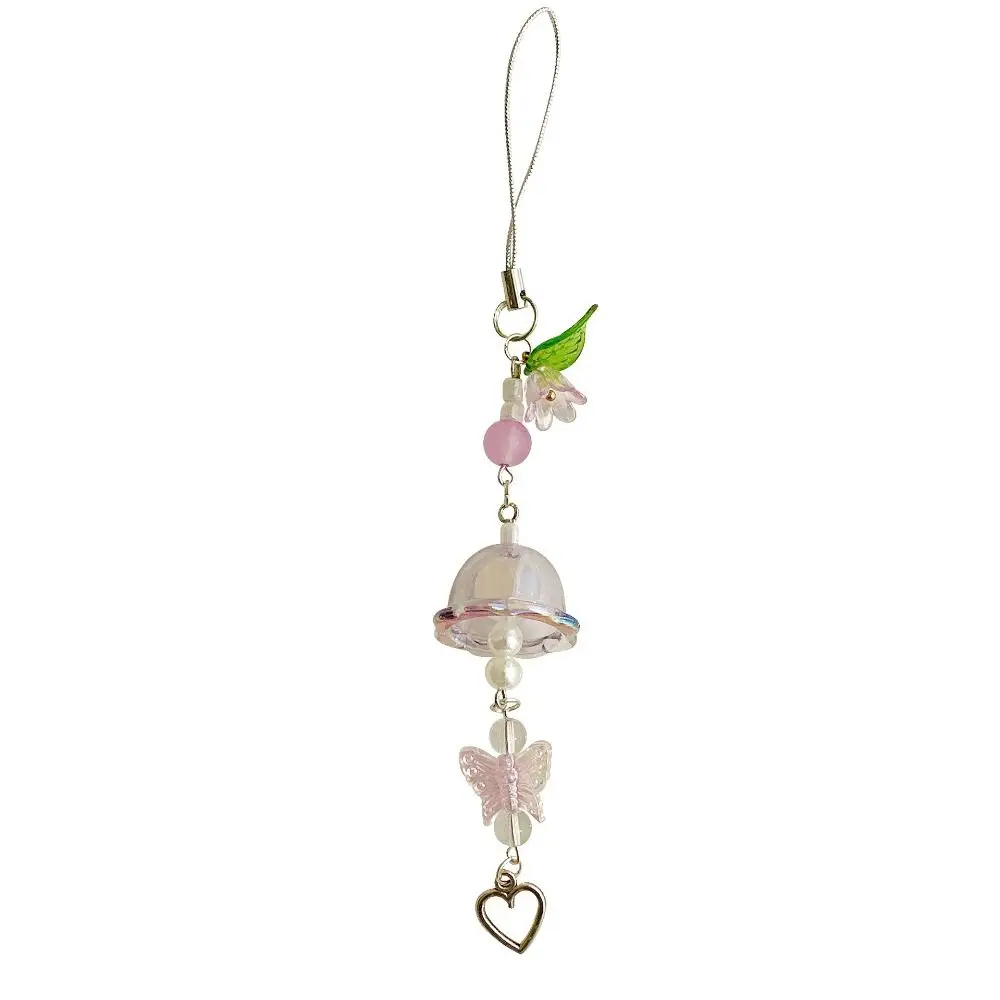 Acrylic Wind Chime Mobile Phone Chain Phone Charm Anti-loss Butterfly Love Phone Lanyard Sweet Girl Y2K