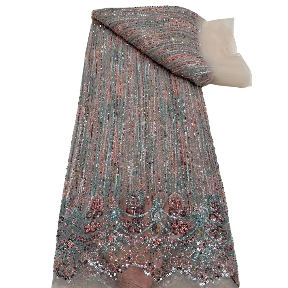 

Африканское кружево, искусственная африканская ткань, Высококачественная кружевная ткань из бисера, роскошная вышивка, французская кружевная ткань из тюля