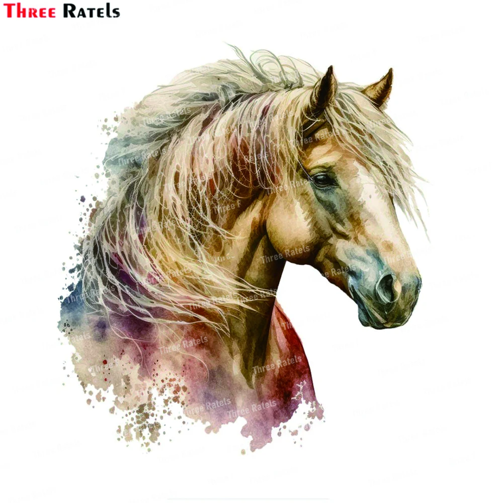 Three Ratels K934 Floral Pink Horse Horses  Vinyl Mural art Decal Wall Stickers Home Decoration Bedroom Living Room