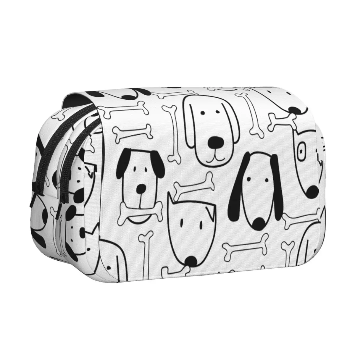 

Bulldog Dog Double Clamshell Pen Case Animal Pencil Box Pen Box for Girls Boys Large Storage Bag Office Zipper Stationery