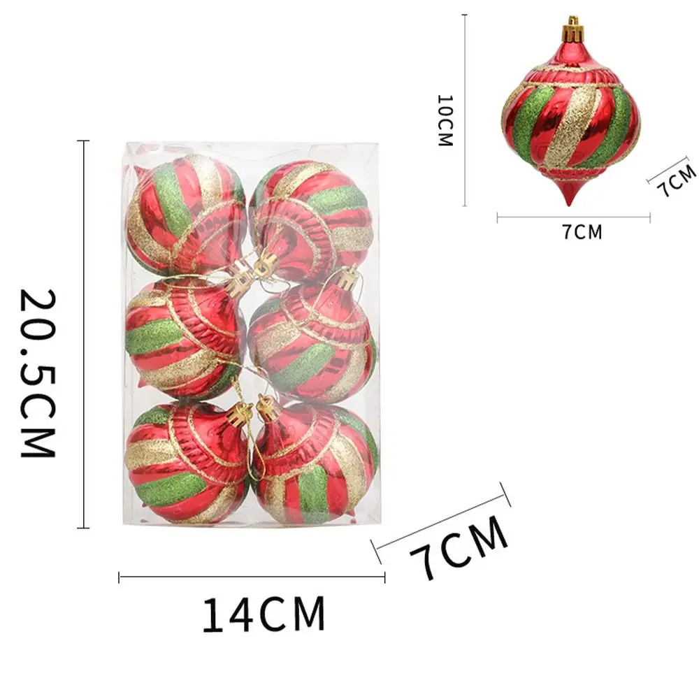 2025 Shatterproof Painted Christmas Balls Pendant Plastic Reusable Electroplated Hanging Balls Set Elegant Xmas Tree Ornament