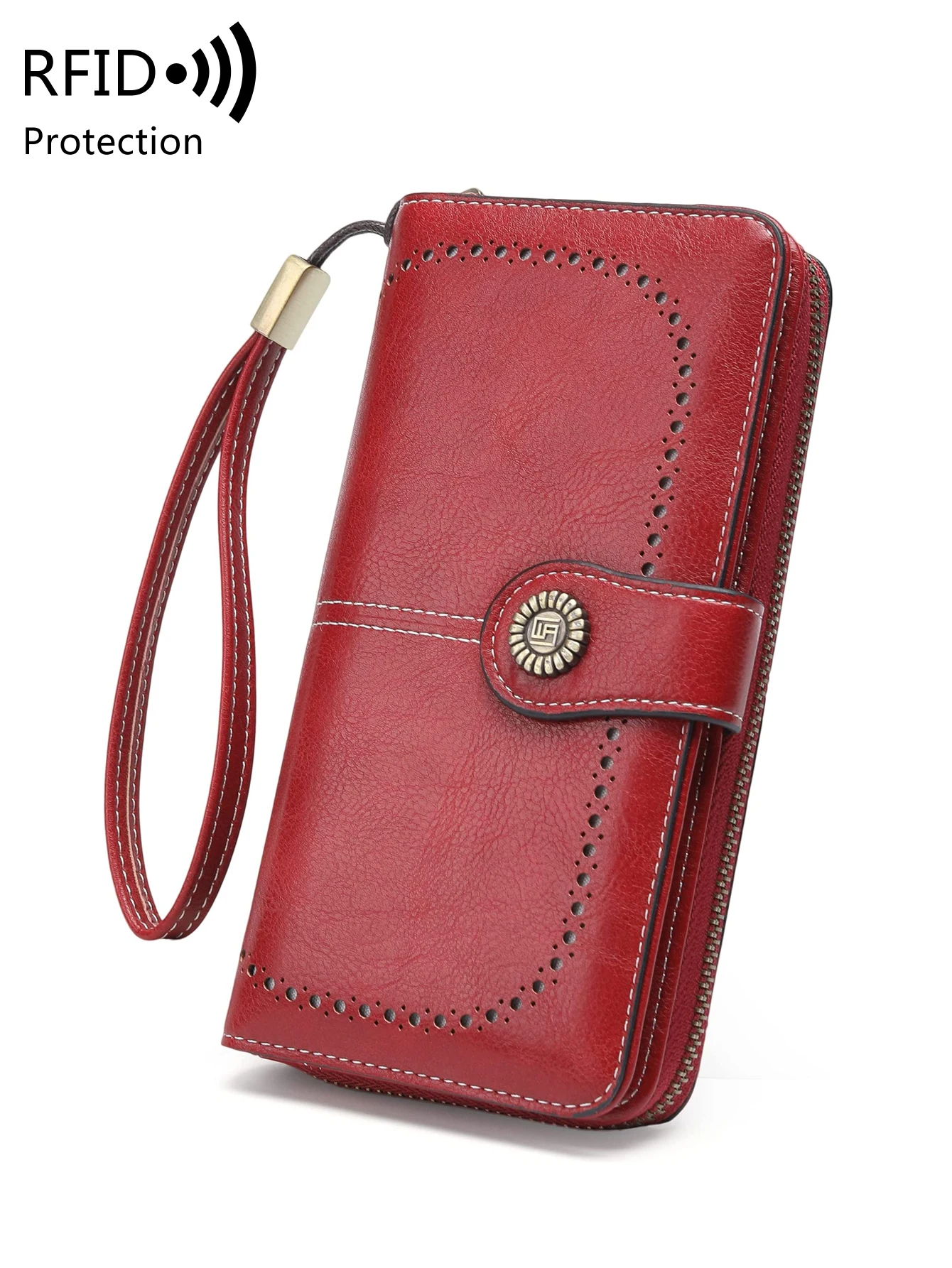 High Quality Women Wallet RFID Anti-theft Leather Wallets For Woman Long Zipper Large Ladies Clutch Bag Female Purse Card Holder