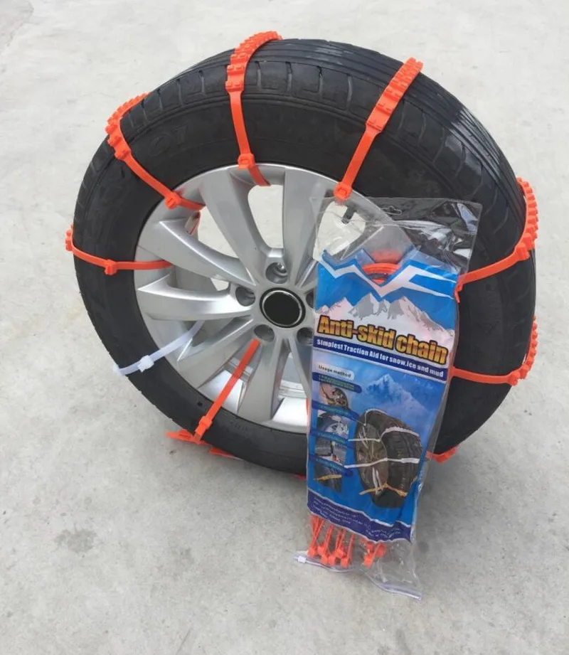 Yellow Nylon Tire Snow Chains 2016 Model - Universal Fit for Car & SUV - Anti-Skid for Winter Ice Snow Roads