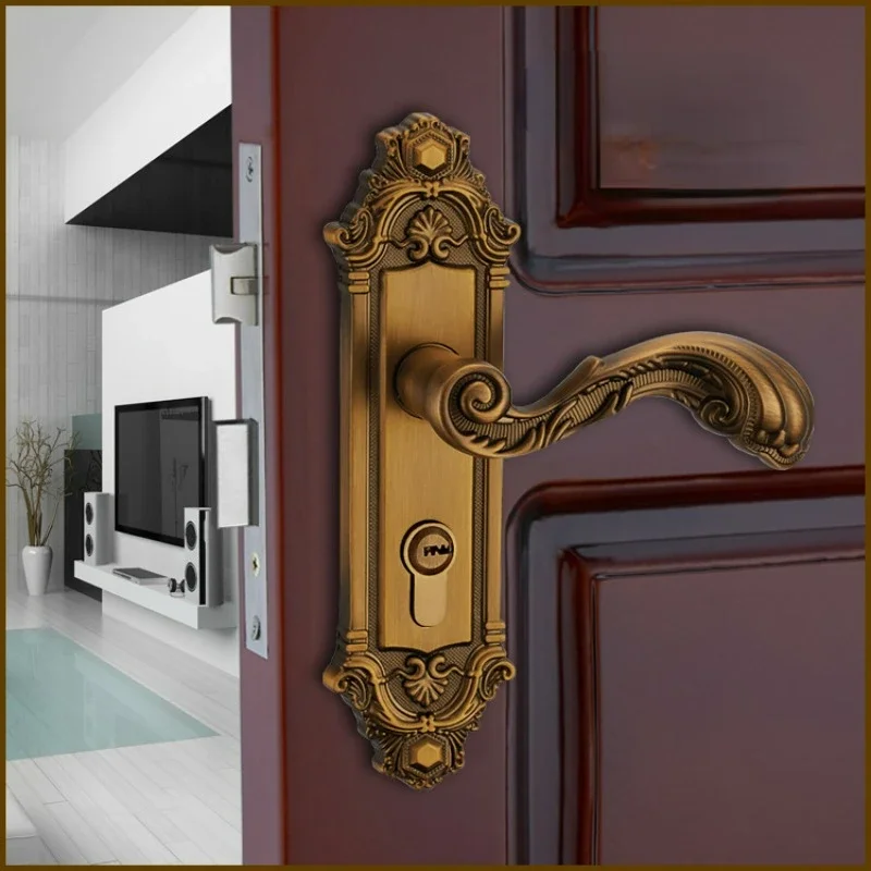 Coffee Colored Indoor Bedroom Zinc Alloy European Style Door Lock image 2