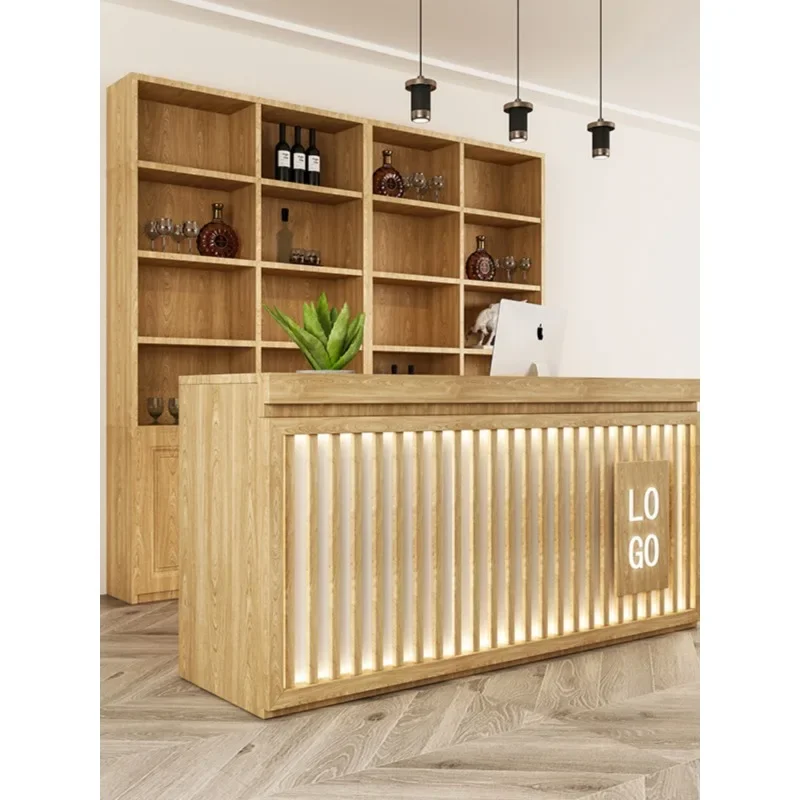 New Chinese restaurant wine cabinet, cash register, bar, front desk of the store, health center