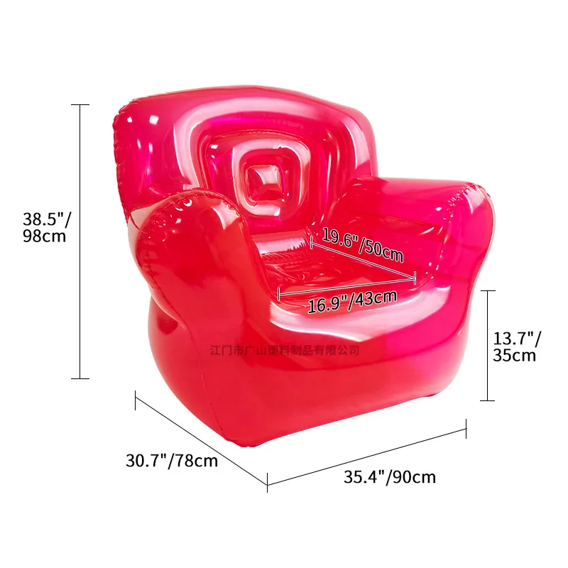 YJQ transparent single lazy sofa PVC inflatable sofa shooting props outdoor beach recliner
