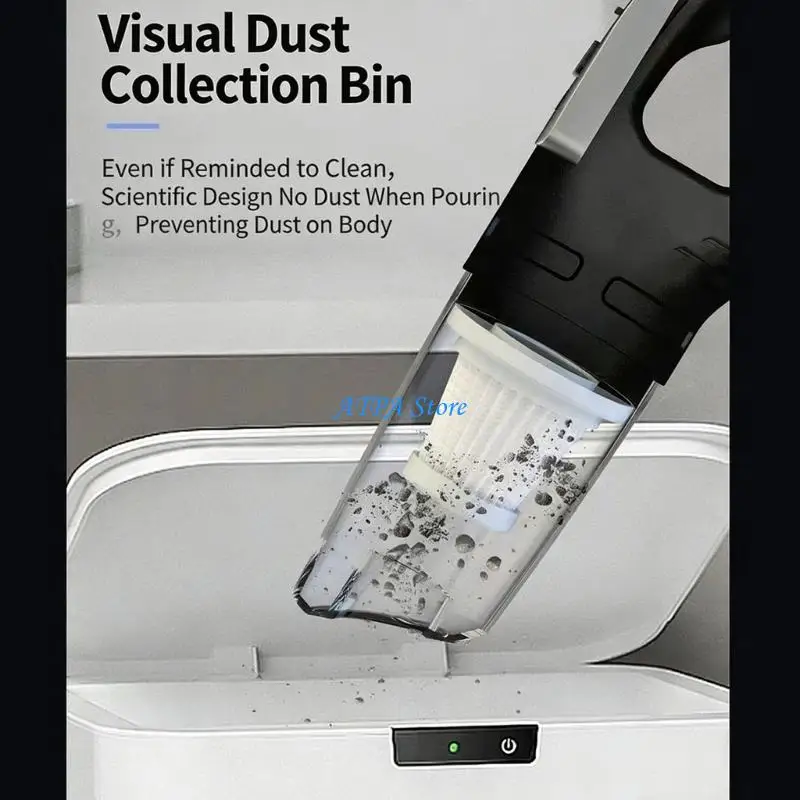 U13C 120W High Power Lightweight Portable Handheld Cordless Vacuum Cleaner Rechargeable for Vehicle Home Office and Pet Hair