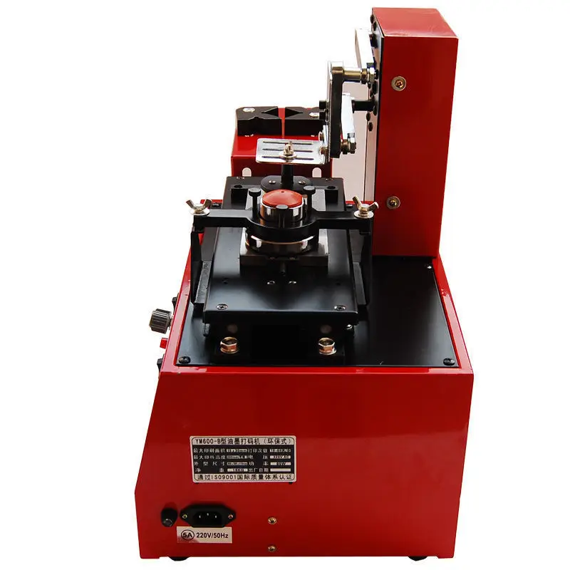 *e forNew  220V Semi-Automatic Electric Round Ink Date Code Printer Desktop Environmental Letterpress Plate Type for Label&