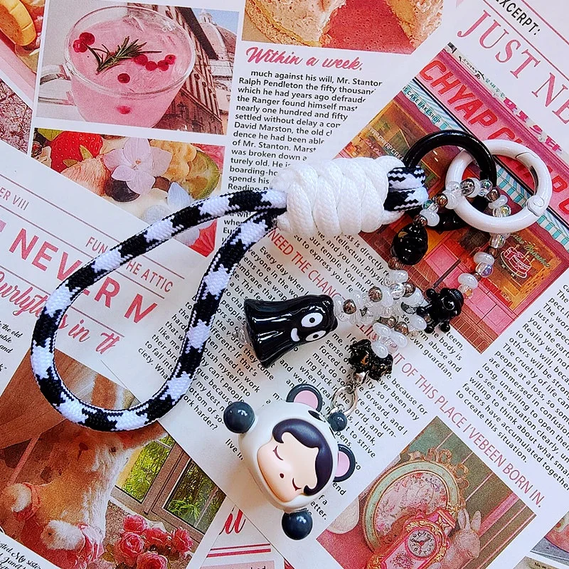 

Original Panda DIY Rope Style Beaded Phone Chain Pendant Keychain Cartoon Phone Backpack Pendant Decorative Gift