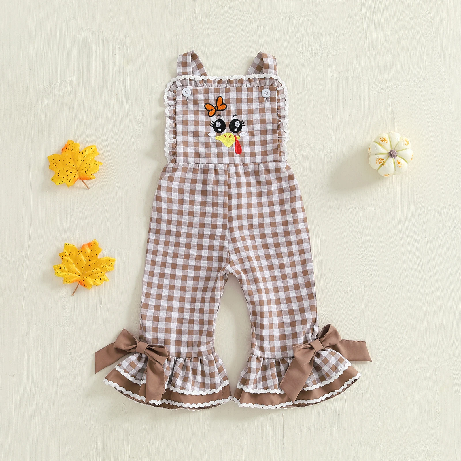

Toddler Baby Girl Thanksgiving Overalls Turkey Romper Long Flared Jumpsuit 6 12 18 24 Months 2 3 4 5 Year Old