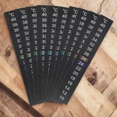10Pcs Aquarium Thermometer Sticker 10-40 Celsius Liquid Crystal Stick on Thermometer Strip Accurate Fish Tank Temperature