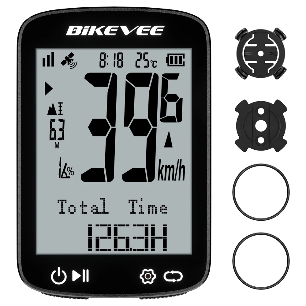 GPS Bike Computer Wireless MTB Road Bicycle Odometer Cycling Speedometer Odometer LCD Screen Display with Auto Backlight