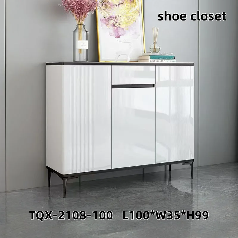 #Custom Modern Solid Wood Multi-Functional Shoe Cabinet Easy Assembly Durable Storage For Living Room Furniture