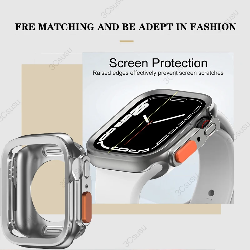 Case for Apple Watch 9 8 7 45mm 41mm 44mm 40mm Soft TPU Shockproof Protective Full Bumper Cover for iwatch series 6 5 4 SE 3 2 1