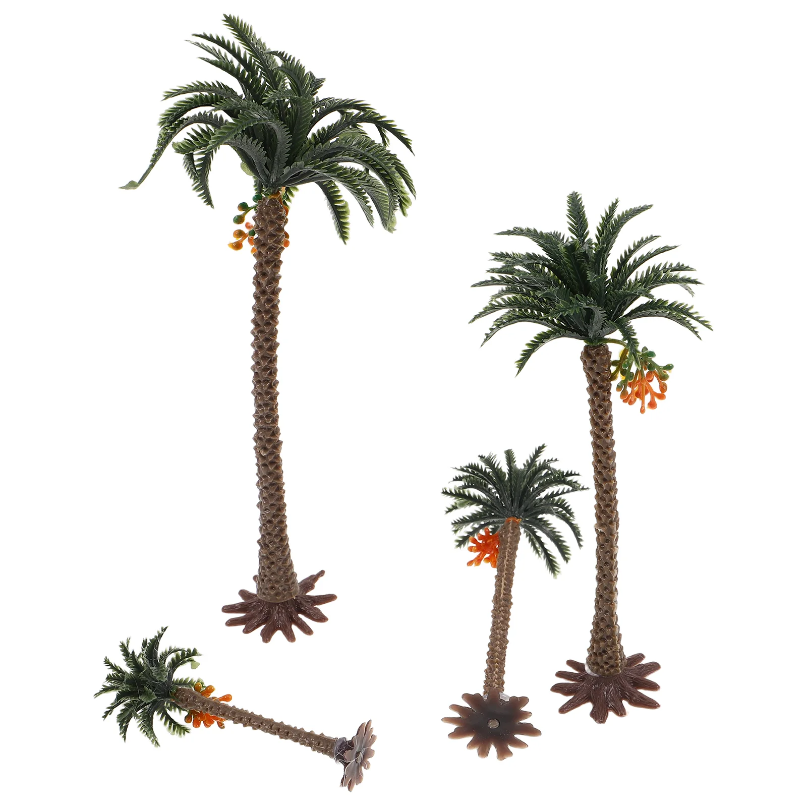 4 Pcs Artificial Coconut Tree Model Small Sand Table Decoration Mini Minature Trees