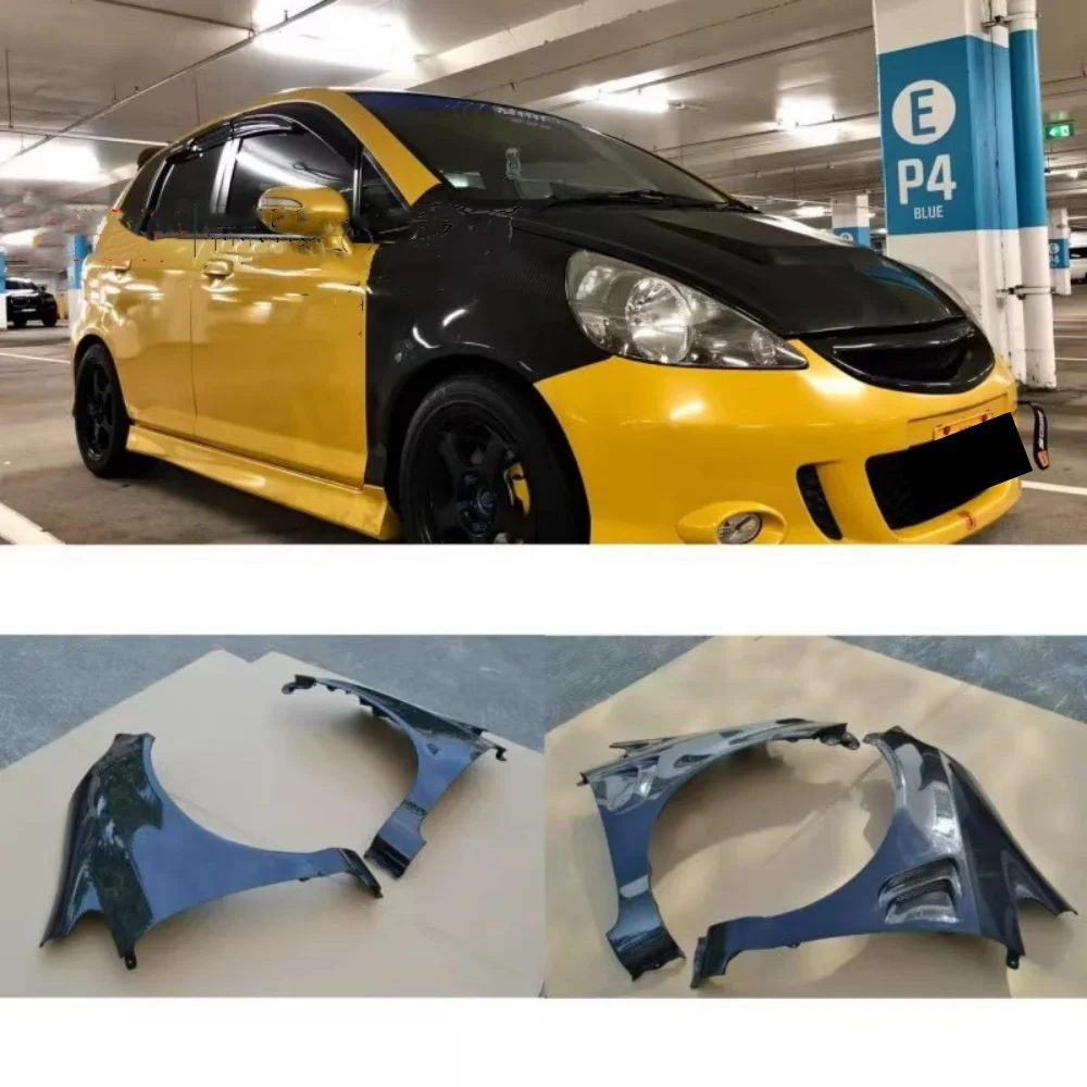 

For Honda FIT JAZZ 1st GD3 Modified Carbon fiber Fender Flares Arch Wheel Eyebrow mudguard Sticker Auto Accessories