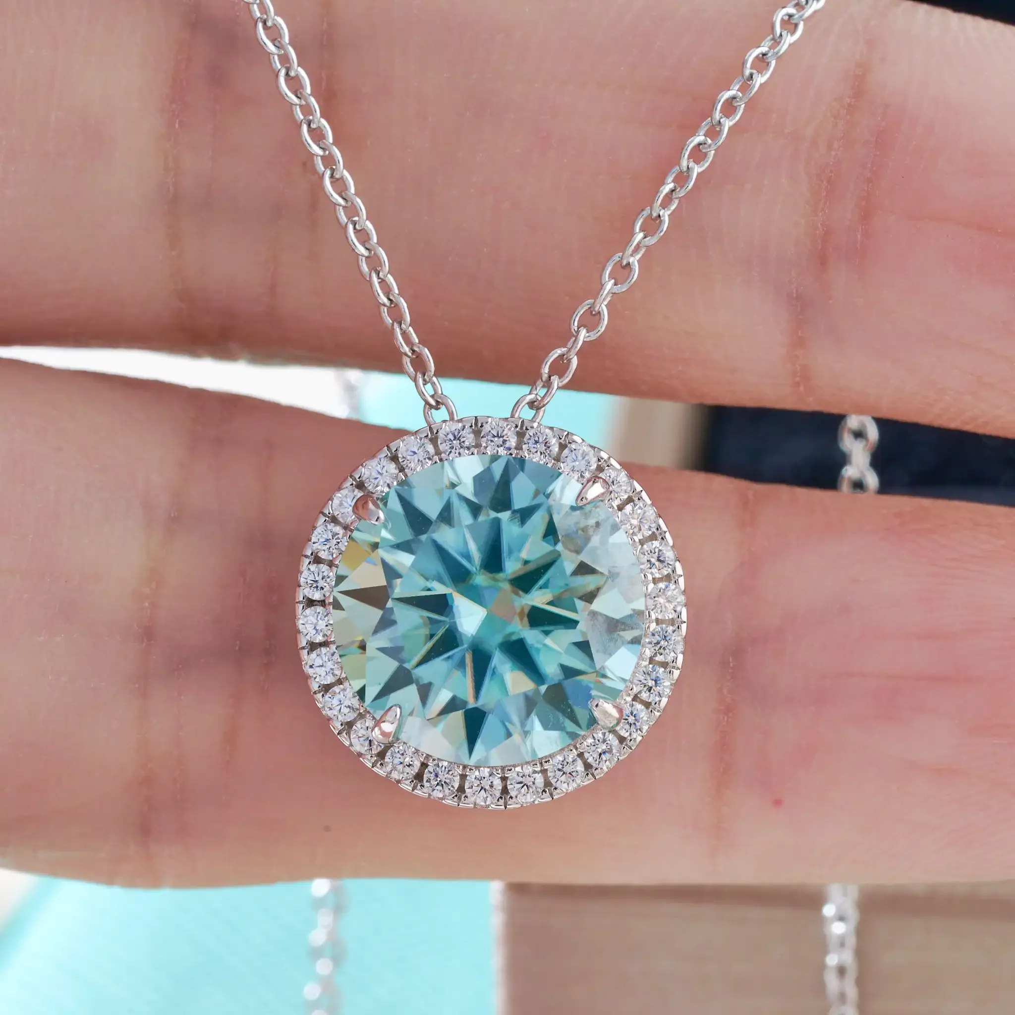 Super Flash 5Carat 11MM D VSS Moissanite Naszyjnik Przeszedł Test Kobieta S925 Srebrny Ślub Rocznica Impreza Urodzinowa Prezent