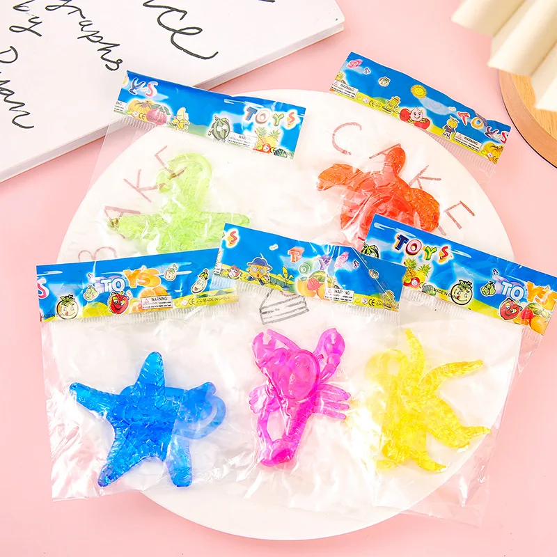 10pcs/bag Cute Ocean Animal Sticky Stretchable Sticky Toys Kids Birthday Gifts Party Favors Guest Gifts School Goodie Filler