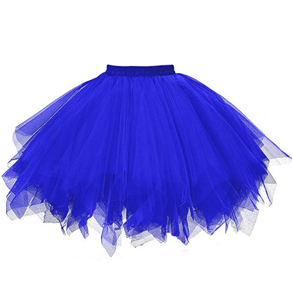 Multi Color Women Tutus Skirt Classic Pleated Dance Wear Tulle Skirts Female Lolita Petticoat Party Puffy Skirts Ballet Skirts