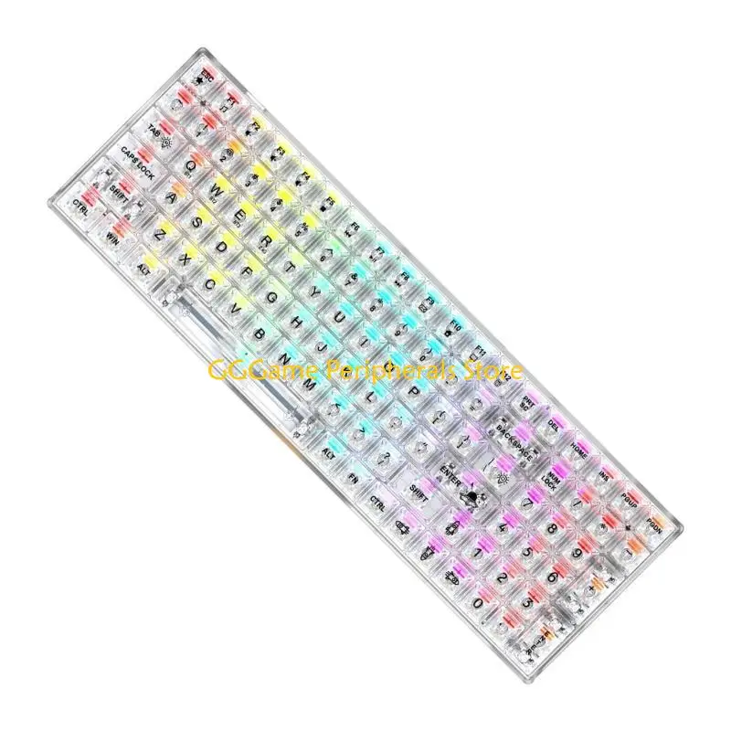 U55B Bàn Phím Cơ Không Dây Thoải Mái Có Thể Tùy Chỉnh 22 Hiệu Ứng Ánh Sáng Chơi Game PC Bàn Phím Clear Keycap Bàn Phím