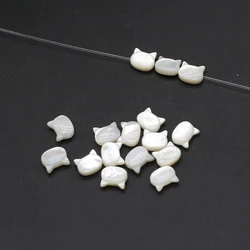 4pcs/set Natural Shell Cat Shape Cross Hole Beads Charms for DIY Necklace Bracelets Women Girls Jewelry Accessories Daily Gifts