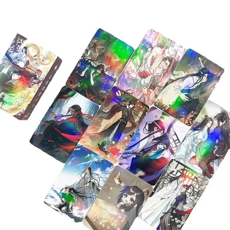 55PCS Anime Grandmaster of Demonic Cultivation Laser Lomo Card Set Wei Wuxian, Lan Wangji 3 inches Photo Cards Fans Gift