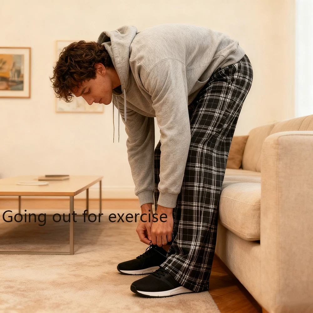 بنطال بيجامة منقوش خفيف الوزن للرجال (أحمر/أسود) - قيعان النوم والصالة مع جيوب، رباط جديد لعيد الميلاد