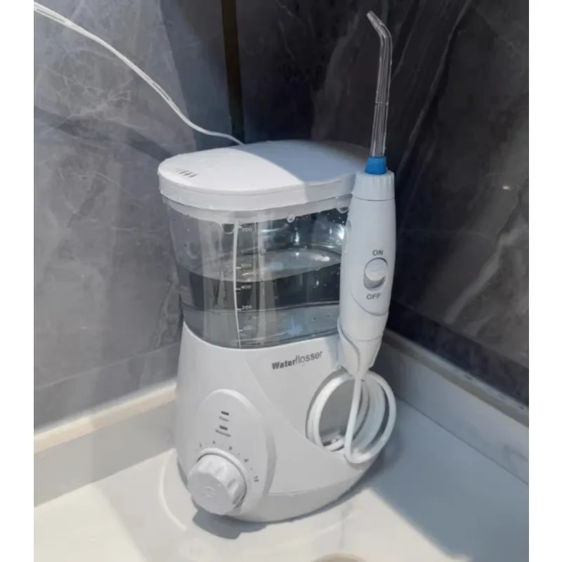 Tabletop Dental Water Flosser, Adjustable High Pressure Oral Irrigator for Household, Portable Teeth Cleaning Device