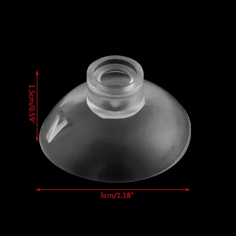 R1WA Aquarium Fish for Tank Suction Cup Replacement No Clip Sucker Soft Transparent Plastic 30mm Dia. for Fish Feeder Tube