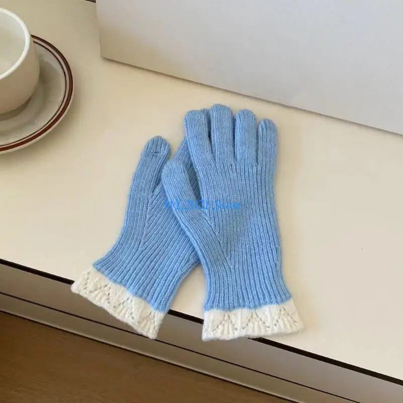 

G5GC Thicken Girls Gloves Warm Thermal Gloves Full Finger Gloves Winter Warm Gloves Stylish Gloves for Girl Women