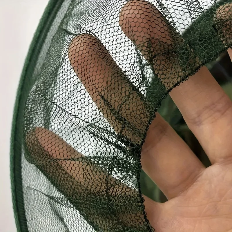 Adjustable camouflage mosquito-repellent cap with mesh face and neck cover – EVA material, machine washable