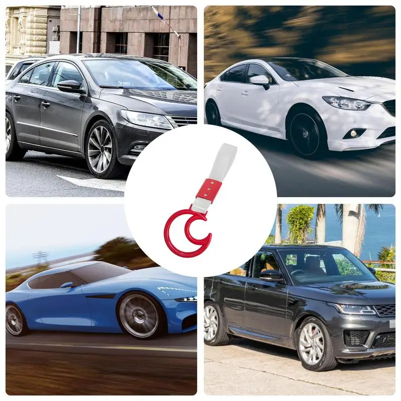 Ring Bumper Warning Car Accessory Moon Shape Rear Bumper Hand Pull Ring Auto Interior Exterior Warning Decoration Wear-resistant