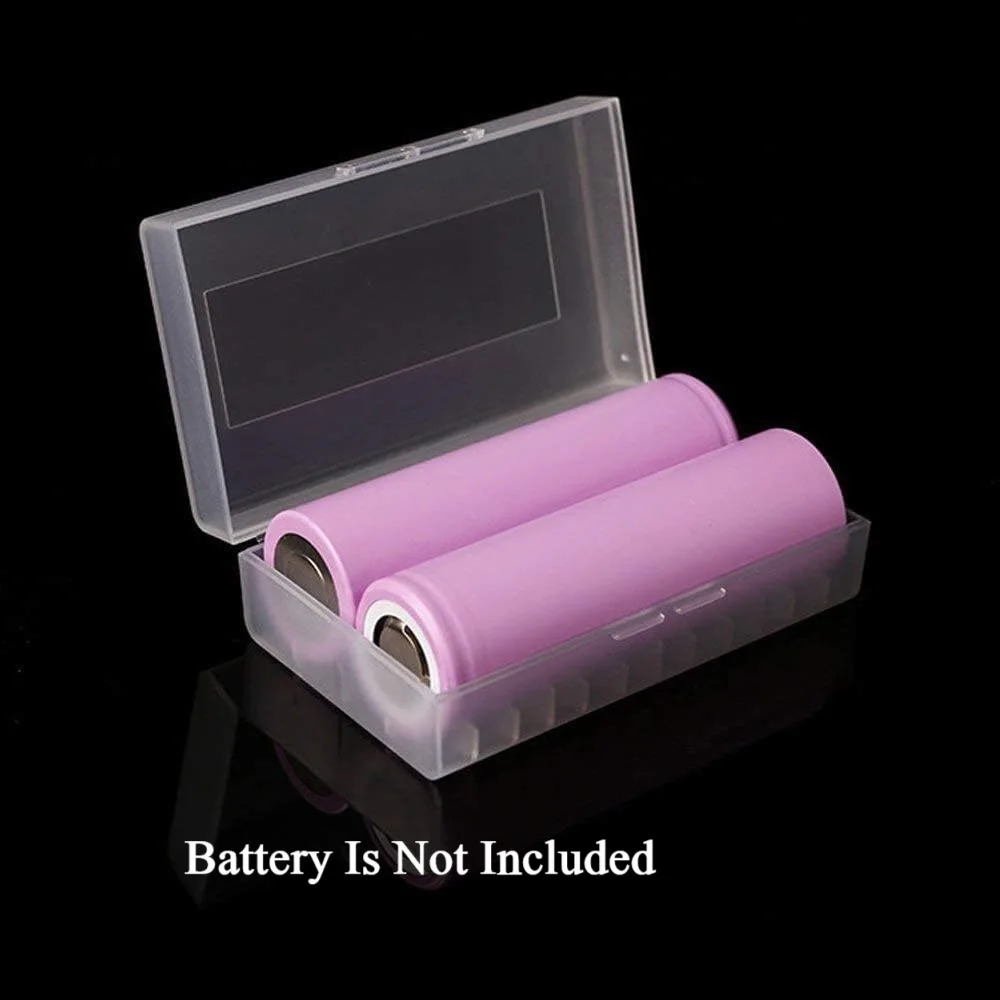 Sturdy Transparent Plastic Battery Box 18650 Battery Storage Box 2 Slots Battery Organizer PP Material Battery Case
