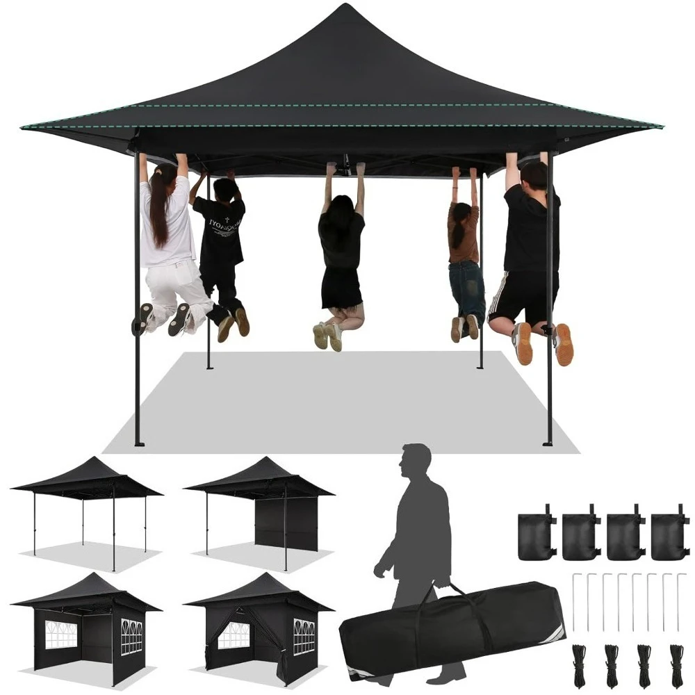 

13x13 Heavy Duty Pop Up Canopy with 4 Sidewalls, Commercial Outdoor Party Tent with 4 SandBags for Events, Parties, Customized
