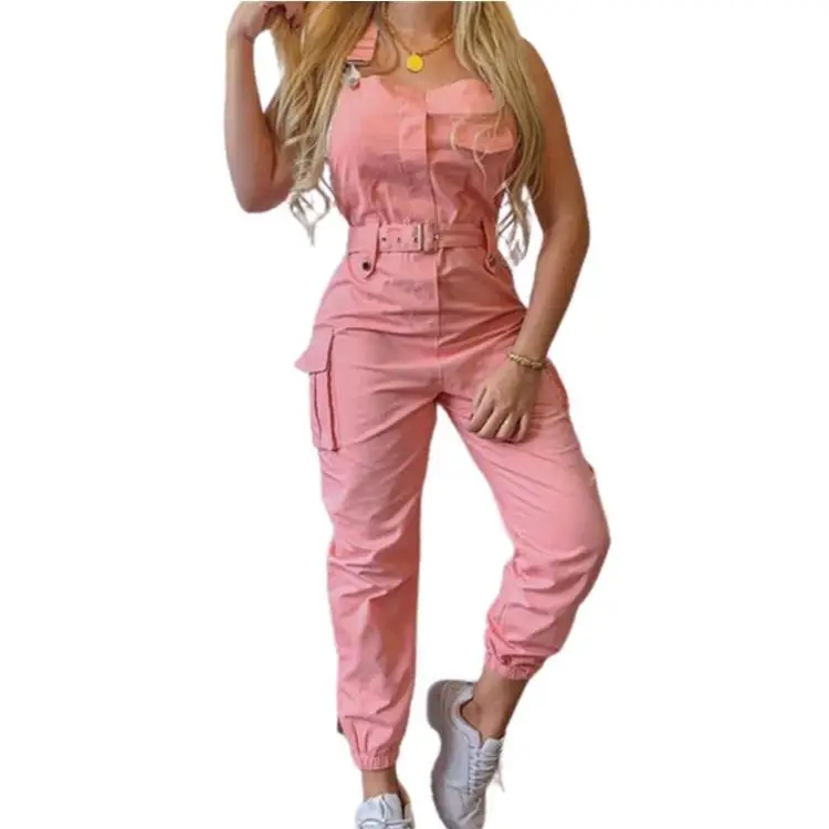 Tuta da lavoro da donna Tuta con cintura Svel Vita alta Gamba dritta Tessuto in PVC Pendolarismo Sle Cerniera Elemento Casual P...