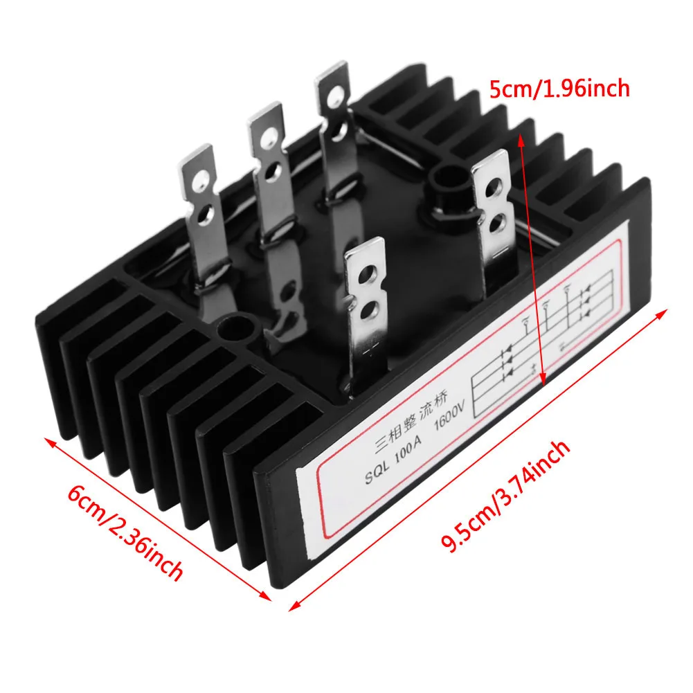 Bridge Rectifier Diode Rectifier Diode Bridge Three-Phase Rectifier SQL100A 1600V Three-Phase Diode Bridge Rectifier AC to DC