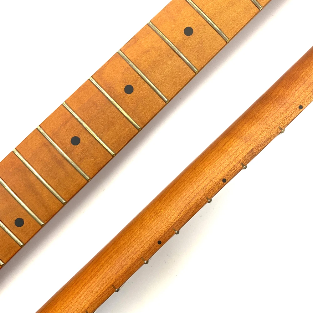 Custom Nitro Stain Finished 22 Fret Roasted Maple Guitar Neck For ST Electric Guitar Replacement