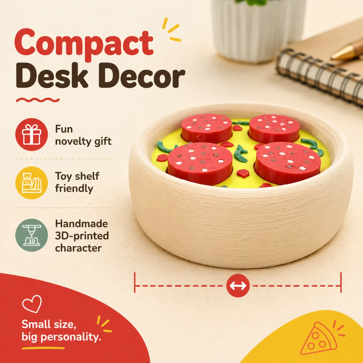 1個入り 8.5cm 丸型ペパロニピザ フィジェットデスクデ - 3D Printing In Food のレビューと価格