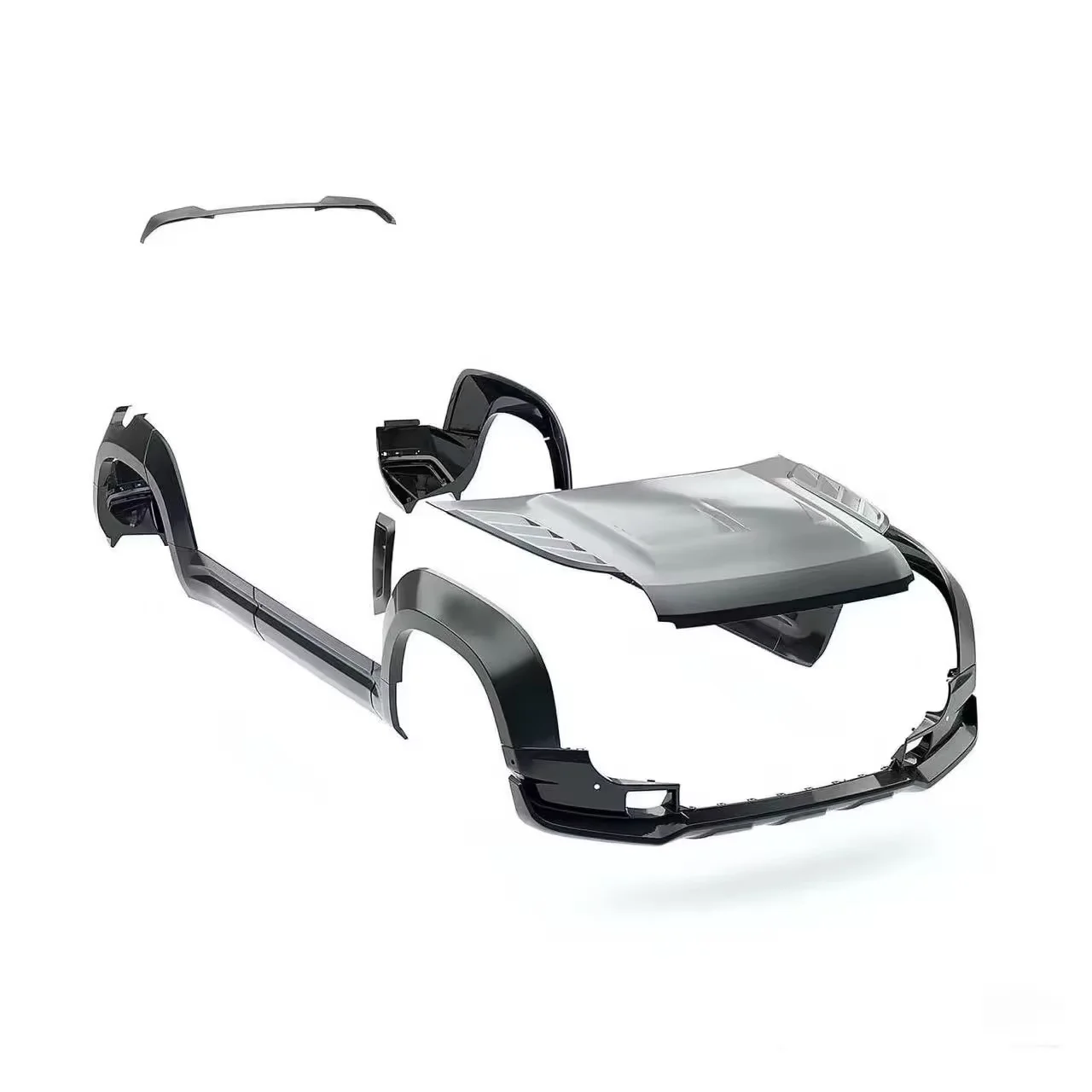 CTD Style Dry Carbon Fiber Wide Body Kit for  Defender 110 Front Lip Side Skirts Rear Diffuser Spoiler Hood