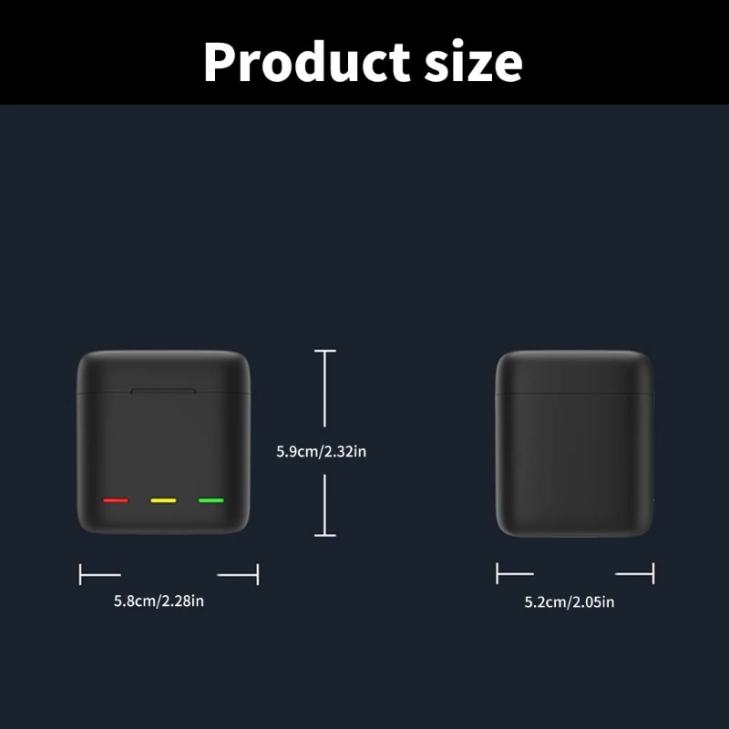 Hộp sạc pin 3 khe cắm USB cho 13 hộp lưu trữ pin máy ảnh màu đen K1KF