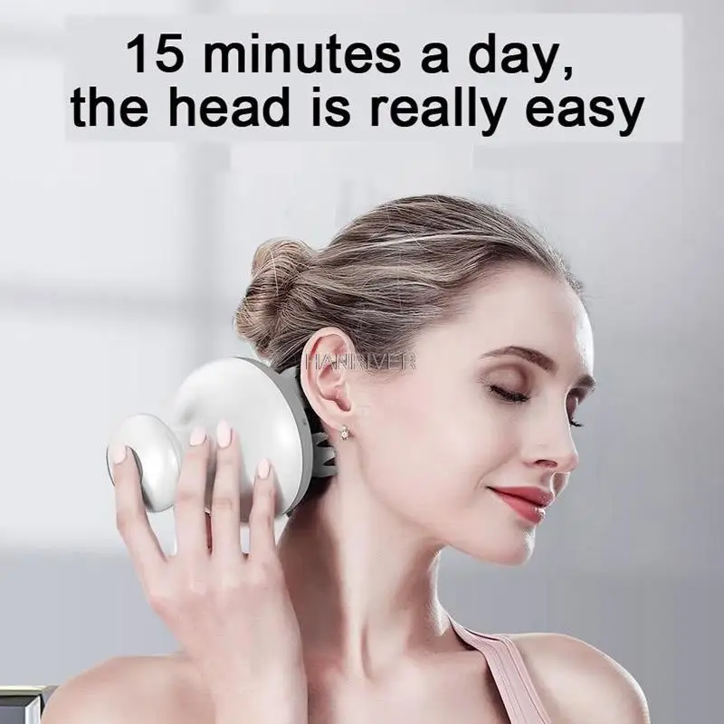 

3D Head Massager Electric Vibration Rolling USB Automatic Rotate Roller Waterproof Relieve StressBrain Care Hair Growth