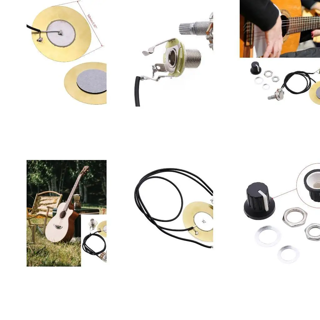 652f بيك آب الغيتار الصوتية مع 6.35 مم إخراج جاك الجيتار التعادل بيزو بيك آب #1