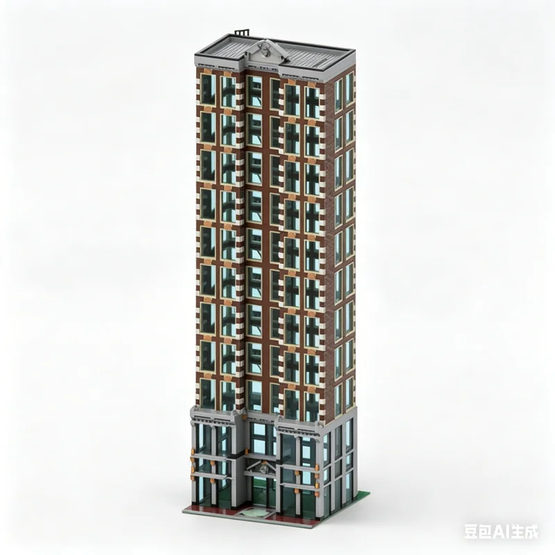 2293Pcs Hotel Skyscraper Custom Building Blocks Modern Urban Hotel Building Model Educational Assembly Toy Collectors Xmas Gift