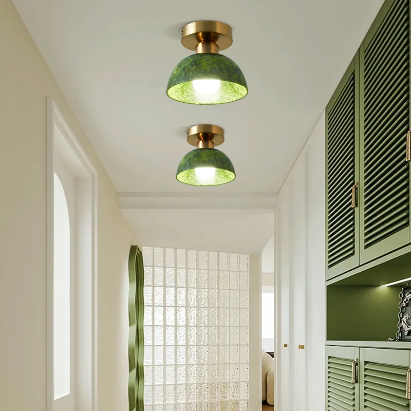 

Aisle light Corridor light Cream retro medieval American glass Small entrance balcony ceiling light