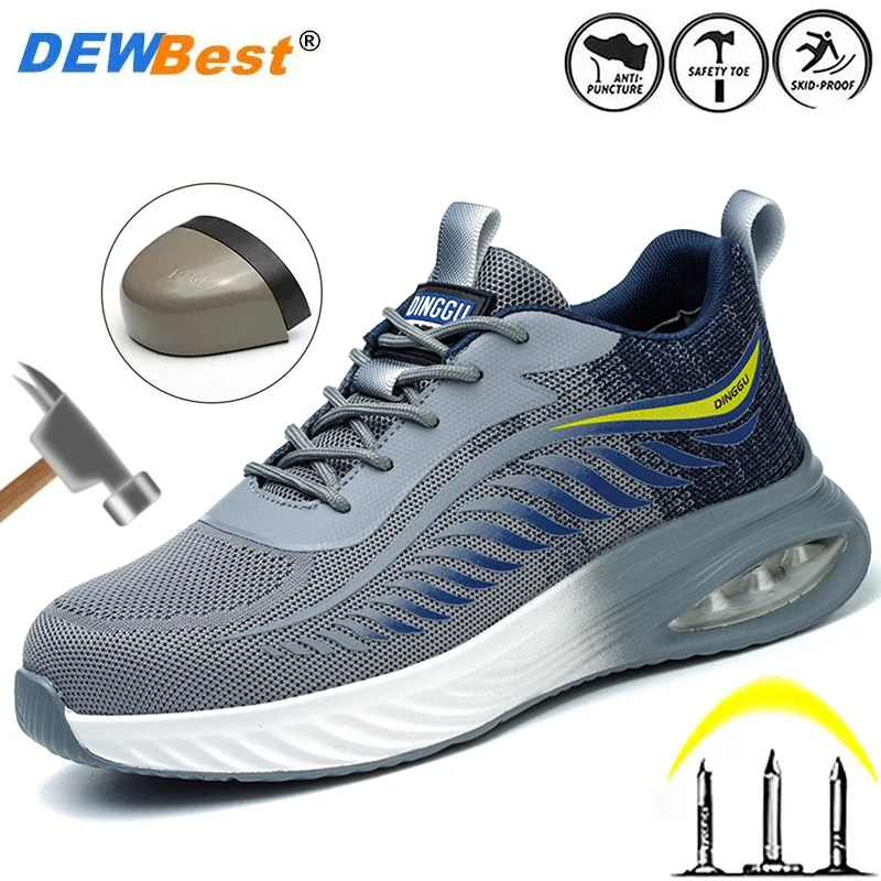 New men's breathable anti-odor steel head anti-smash anti-puncture soft sole new wear-resistant protective work safety shoes