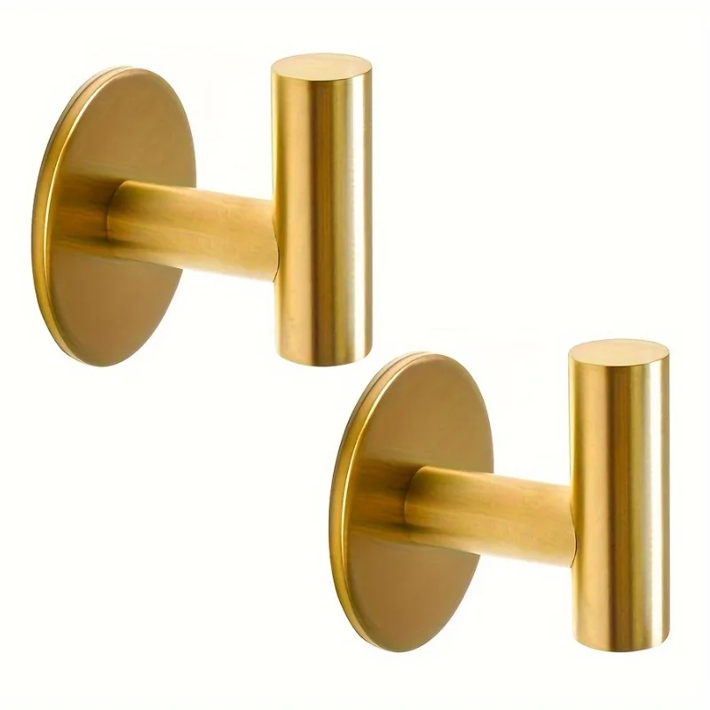 Selbstklebende Wandhaken aus gebürstetem Gold, robuster, klebriger Handtuchhaken für Badezimmer, Küchentür, Wandmontage, zum Aufkleben auf Haken für Kleiderschlüssel